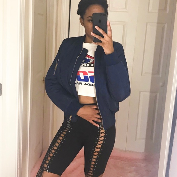 Fashion Nova Jackets & Blazers - ❌SOLD❌NAVY BLUE BOMBER JACKET